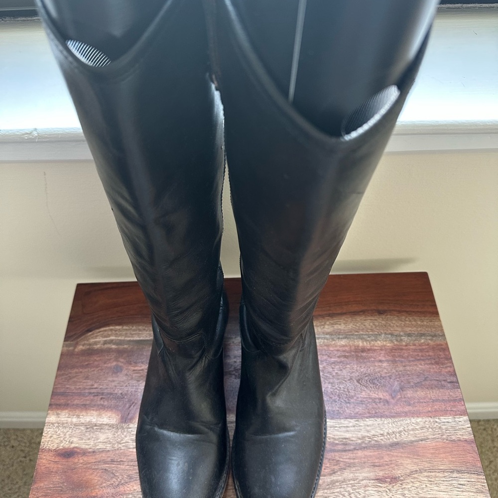Frye Black Tall Leather Boots